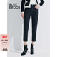 BLUE ERDOS牛仔褲修身顯瘦微彈直筒九分褲休閑錐形褲B245M3012 黑 160/64A/S