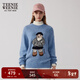 Teenie Weenie小熊女裝簡(jiǎn)約風(fēng)冬裝時(shí)髦花紗套頭毛衣圓領(lǐng)針織衫藍色 藍色 M 165
