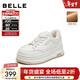 百麗（Belle）簡(jiǎn)約百搭高幫鞋女冬季新款商場(chǎng)同款厚底加絨休閑板鞋E6R1DDM5 米色 37 (235mm)