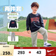 NIKE3BRAND 耐克男女童紅色拜年服純棉衛衣+長(cháng)褲2件套兒童舒適套裝