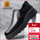老人頭（LAORENTOU）男士皮鞋商務(wù)休閑鞋頭層牛皮套腳鞋耐滑圓頭爸爸鞋 260278 黑43