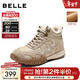 百麗（Belle）舒適運動(dòng)風(fēng)高幫鞋女冬季新款商場(chǎng)同款加絨百搭休閑鞋E5W1DDD5 杏色-厚絨 38 (240mm)
