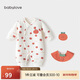 babylove嬰兒連體衣夾棉保暖哈衣秋冬季新生兒偏開(kāi)哈衣寶寶和尚服過(guò)年衣服
