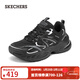 斯凱奇（Skechers）漫月鞋秋季男女款氣墊老爹鞋減震回彈舒適時(shí)尚增高177606 全黑色/BBK 37.5 (245mm)
