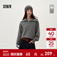 森馬（Semir）商場(chǎng)同款|衛衣女冬季磨毛背心條紋插肩袖上衣2025新款兩件套 深花灰00129 L