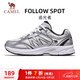 駱駝（CAMEL）女鞋復古慢跑步透氣緩震休閑運動(dòng)鞋子 K25C09L7023 白/銀白 37
