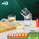 青蘋(píng)果耐熱玻璃水杯咖啡杯220ml6只 家用冰川錘紋茶杯洋酒杯啤酒杯