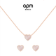 APM Monaco粉母貝愛(ài)心玫瑰金可調節項鏈少女送女友毛衣鏈 粉母貝禮盒