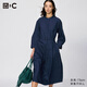 優(yōu)衣庫合作款/女裝棉質(zhì)燈籠袖連衣裙/裙子483065 69 藏青色 M