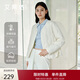 艾萊依輕薄羽絨服女春秋短款簡(jiǎn)約圓領(lǐng)時(shí)尚波紋輕暖新年外套 暖白色M
