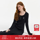 范思藍恩設計感針織連衣裙女秋冬2024新款長(cháng)款修身打底裙子14376 黑色 M