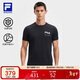 FILA斐樂(lè )官方男士短袖t恤2025年夏季圓領(lǐng)防曬抗菌OPTIMA-COTTON功能T