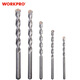 萬(wàn)克寶（WORKPRO）電鉆家用沖擊鉆鉆頭圓柄沖擊石工磚頭墻壁混凝土打孔鉆頭套裝5個(gè)