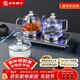 友家鋪子（Biooner）全自動(dòng)底部雙上水電熱燒水壺玻璃燒水器家用辦公茶臺茶桌一體嵌入式電茶爐茶具套裝 輕奢銀三合一