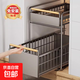 下水槽置物架抽拉式廚房多功能收納櫥柜內下水槽架子抽屜拉籃家用 槍灰大號 雙層