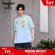 BOY LONDON【薄荷曼波】夏季經(jīng)典鷹標滿(mǎn)印針織短袖T恤N01002 藍色 M