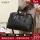 viney包包女包牛皮托特包大容量單肩包品牌生日情人節禮物送女友老婆 【黑色】新年送女生高級感實(shí)用輕奢手提斜挎包