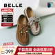百麗（Belle）復古串珠勃肯鞋女商場(chǎng)同款厚底增高休閑鞋E1R1DCM5 灰色 37 (235mm)
