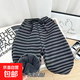 兒童加絨衛褲男童秋冬季一體絨束腿褲女童條紋韓版保暖系帶休閑褲 加絨褲 120 碼建議身高105-115cm