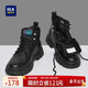 海瀾之家HLA馬丁靴男士休閑鞋秋冬工裝鞋子男HAAGZM4AB70567 黑色加絨42
