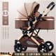 德國嬰兒推車(chē)可坐可躺折疊減震多功能雙向新生兒寶寶高景觀(guān)提籃車(chē) E3型[奢華款]卡其色