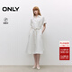 ONLY2025秋季新款純色A字傘裙翻領(lǐng)短袖中長(cháng)裙連衣裙女|125107123 S00白色 S