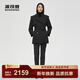 波司登（BOSIDENG）風(fēng)衣羽絨服女款中長(cháng)款加厚新國標90絨商場(chǎng)同款系帶正肩保暖外套 黑色8056 S 160/84A