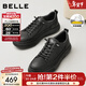 百麗（Belle）男鞋時(shí)尚小黑白板鞋男士25新款冬商場(chǎng)款套腳休閑鞋D3MA6DM5 黑色 40 (250mm)