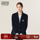 Teenie Weenie【金扣布雷澤】小熊女通勤西裝2025年秋學(xué)院風(fēng)短外套 藏青色 S