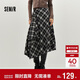 森馬（Semir）半身裙女冬磨毛格紋長(cháng)裙2025個(gè)性設計感不規則A字裙10A725120001