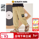 B.Duck【加絨】小黃鴨童裝兒童褲子男童工裝褲冬裝男孩保暖長(cháng)褲厚 卡其 120 cm
