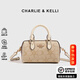 CHARLIE&KELLI品牌包包女款潮牌波士頓包手提單肩斜挎包送女生日新年情人節禮物 米白色【代寫(xiě)賀卡 贈送禮袋】