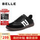 百麗男鞋輕便休閑板鞋商場(chǎng)款復古德訓鞋運動(dòng)鞋8BE01CM3 黑色 40