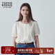 Teenie Weenie小熊夏季清新學(xué)院甜美娃娃衫泡泡袖短袖襯衫通勤女裝 白色 S (160)