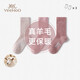 英氏（YEEHOO）兒童襪子秋冬加高筒襪含羊毛加絨加厚男女童純色經(jīng)典學(xué)生長(cháng)筒襪S