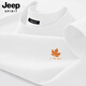 JEEP SPIRIT吉普純棉t恤男士夏季2026新款潮流百搭寬松簡(jiǎn)約圓領(lǐng)白色短袖男款