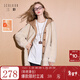 三彩2025冬季新款環(huán)保皮草連帽毛毛外套中長(cháng)寬松仿皮草M 杏色 S 155/80A