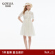 歌莉婭襯衫領(lǐng)連衣裙女夏2025新款天絲絕美優(yōu)雅公主裙子1E5J4K0T0 07W米色 M