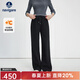 Navigare意大利小帆船女士休閑褲2025秋冬季舒適保暖直筒褲簡(jiǎn)約百搭褲子 隕石黑 L