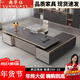 尚華仕老板桌辦公桌現代簡(jiǎn)約輕奢風(fēng)董事長(cháng)辦公室大班臺總裁辦公桌椅套裝 灰色維琴-鐵灰色 2.4米大班桌鋁合金包邊款