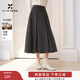 香影灰色毛呢西裝半身裙女垂感2025冬季新款羊毛高腰中長(cháng)百褶裙子 深灰 M 160/64A/95-110斤