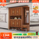 小木窩 胡桃木間廳柜玄關(guān)柜鞋柜門(mén)口入戶(hù)帶鏡子一體實(shí)木柜新中式客廳柜 兩門(mén)間廳柜 規格