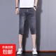 2026夏季修身牛仔短褲男士潮牌薄款七分褲彈力休閑透氣直筒馬褲子 灰色 30