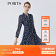 PORTS寶姿春夏新品女裝長(cháng)袖中長(cháng)連衣裙LM8D007MPP070 丈青印花 XS (2)