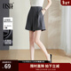 歐莎（OSA）灰色高腰直筒西裝褲休閑a字五分短褲女夏季薄款寬松顯瘦 灰色 S