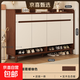 入戶(hù)門(mén)實(shí)木生態(tài)板鞋柜家用門(mén)口室內玄關(guān)柜大容量?jì)ξ锕袷占{柜鞋架 【進(jìn)口防潮實(shí)木生態(tài)板 免拉手】煙霞暖咖140*32*100cm