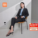 HLA海瀾之家西服套裝女戧駁領(lǐng)彈力套裝女裝春季