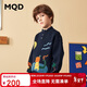 馬騎頓（MQD）男童卡通萌趣寬松半開(kāi)襟毛衣22年冬季新款寬松加絨兒童針織衫