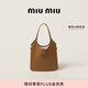 MiuMiu【禮物】繆繆女士IVY牛皮革大號托特包單肩包 干邑色