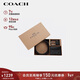 蔻馳（COACH）【品牌直供】男士腰帶卡包禮盒套裝35MM黑灰色拼色CW351新年禮物